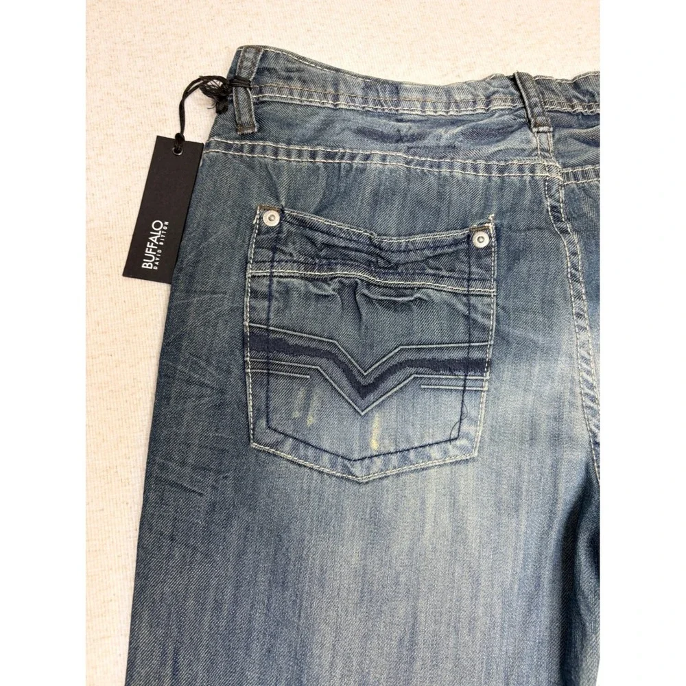 Buffalo David Bitton Driven Slim Straight Jeans Mens 20 Medium Wash Denim NWT
